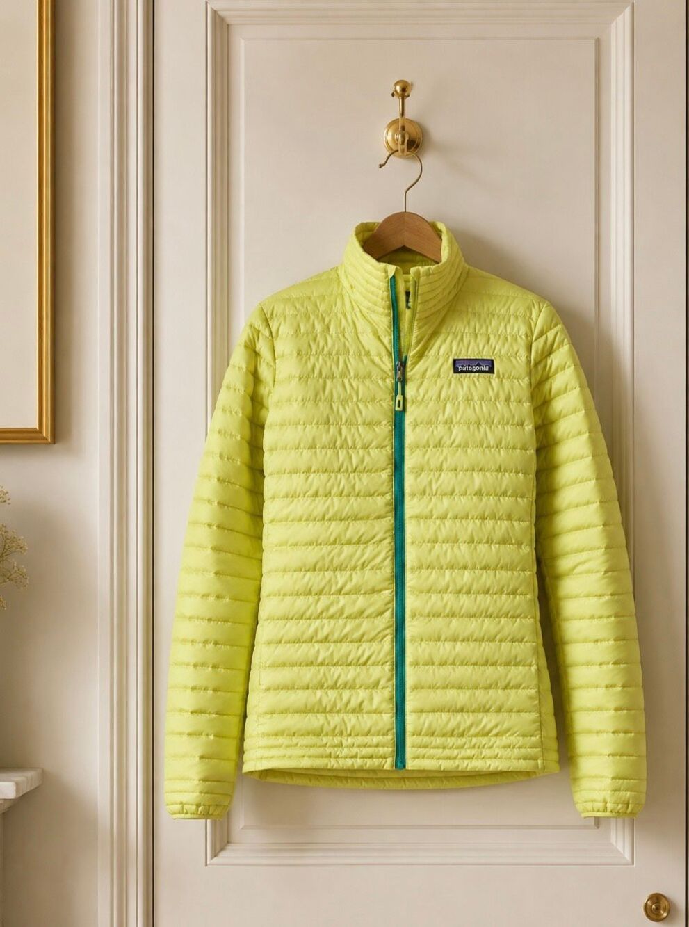 Patagonia down quilted  jacket, Mayan yellow $286 Sm C37